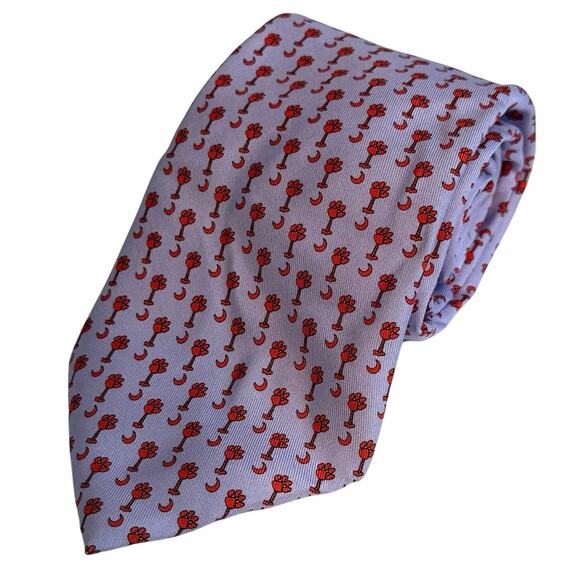 Vineyard Vines Other - Vineyard Vines Mens Silk Tie Paw Like Crescent Moon Print Handmade USA Purple